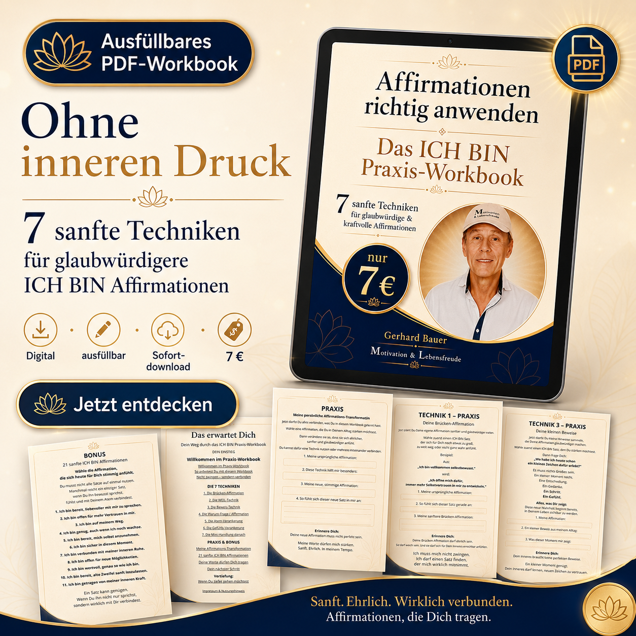 Digitales ICH BIN Praxis-Workbook mit Cover und Vorschauseiten