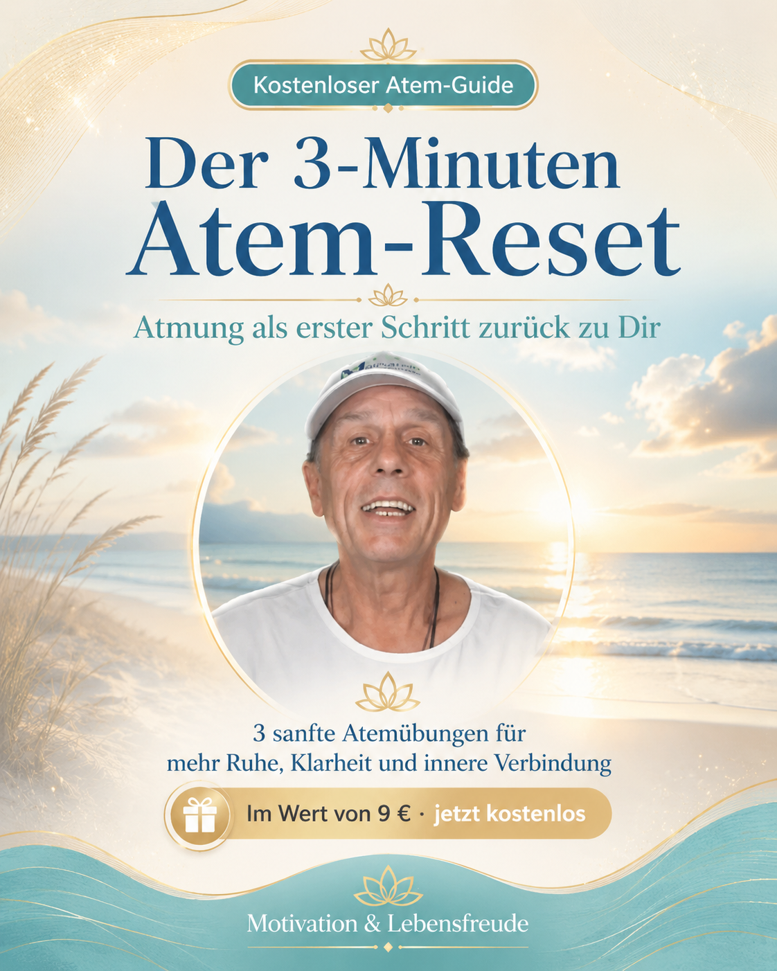 Cover des kostenlosen 3-Minuten Atem-Reset PDF-Guides von Motivation & Lebensfreude